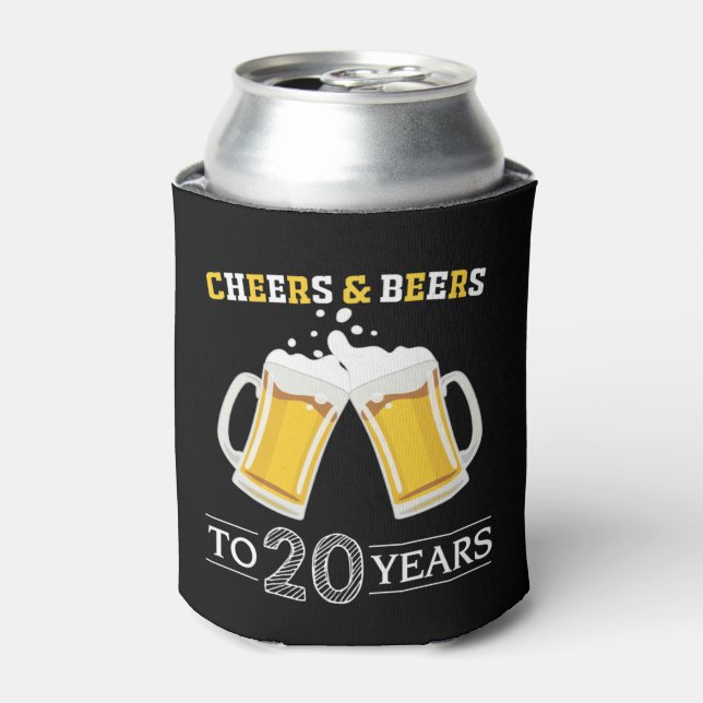 Cheers and Beers to 20 Years Can Cooler (Can Front)