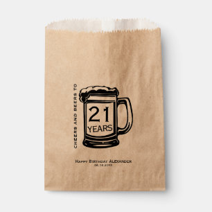 Cheers and Beers to 21 Years Birthday Party Favour Bags