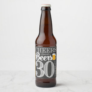 Cheers and Beers to 30 Years Beer Bottle Label