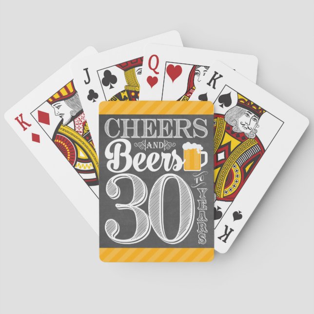 Cheers and Beers to 30 Years Playing Cards (Back)