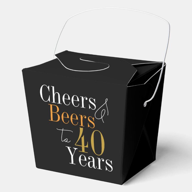 Cheers and beers to 40 years 40th Birthday Party Favour Box (Front)