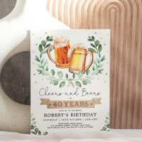 Cheers and Beers to 40 Years Adult Man Birthday