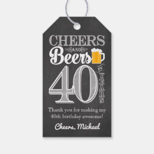 Cheers and Beers to 40 Years Gift Tags