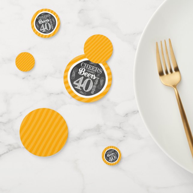 Cheers and Beers to 40 Years Table Confetti (Group)