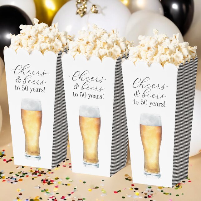 Cheers and Beers to 50 Years Birthday Party Favour Box (Creator Uploaded)