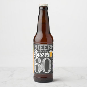 Cheers and Beers to 60 Years Beer Bottle Label
