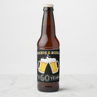 Cheers and Beers to 60 Years Beer Bottle Label