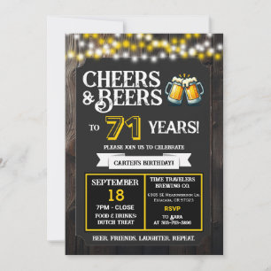 Cheers and Beers to 71 Years Brewery Birthday Invitation