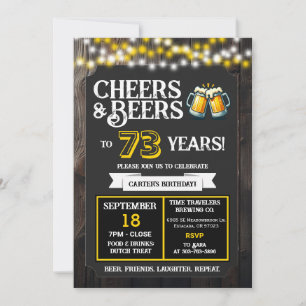 Cheers and Beers to 73 Years Brewery Birthday Invitation