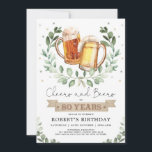Cheers and Beers to 80 Years Adult Men Birthday Invitation<br><div class="desc">Cheers and Beers to 80 Years!  Personalise this fun beer-themed birthday invitation with your details. Use the design tools to edit the text,  change font colour and style to create a unique one of a kind invitation design.</div>