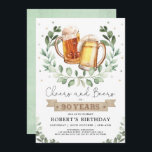 Cheers and Beers to 90 Years Adult Men Birthday Invitation<br><div class="desc">Cheers and Beers to 90 Years!  Personalise this fun beer-themed birthday invitation with your details. Use the design tools to edit the text,  change font colour and style to create a unique one of a kind invitation design.</div>