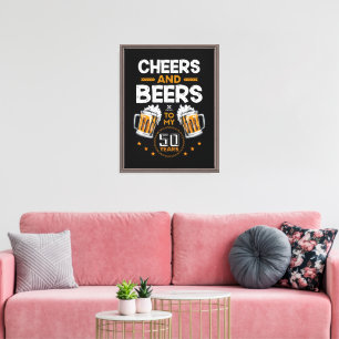Cheers and Beers To My 50 Years Canvas Print
