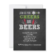 Cheers and Craft beer Holiday Party Invitation.