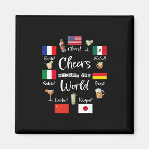 Cheers Around The World Vacation Drinking Funny Dr Magnet