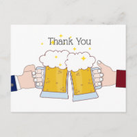 cheers, beer, beers thank you card