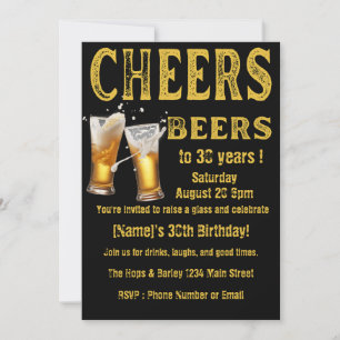 Cheers & Beers 30th Birthday Party Invitation