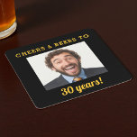 Cheers & Beers 30th Birthday Photo Milestone Square Paper Coaster<br><div class="desc">Celebrate a milestone with these “Cheers and Beers” 30th birthday photo square paper coasters. Personalised with your own photo,  these fun coasters add a unique touch to your party tables while doubling as a memorable keepsake for guests.</div>