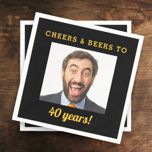 Cheers & Beers 40 Years Old Birthday Photo Napkin