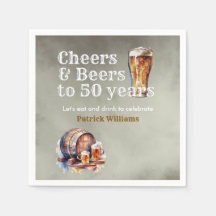 Cheers Beers 50 Years Black Smokey Men's Birthday