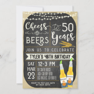 Cheers & Beers 50th Birthday Invitation
