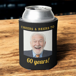 Cheers & Beers 60 Years Birthday Photo Keepsake Can Cooler