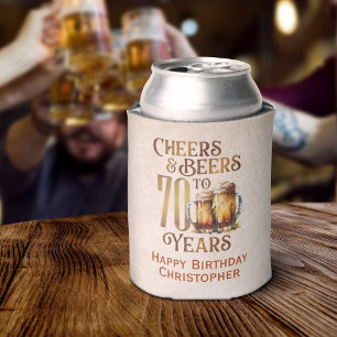 Cheers & Beers 70th Birthday Can Cooler
