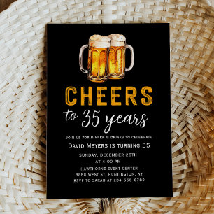 Cheers Beers Adult Birthday Party Invitation
