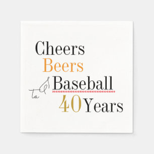 Cheers Beers and Baseball 40th Birthday Party Napkin