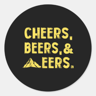 Cheers Beers And Mountaineers West Virginia Classic Round Sticker