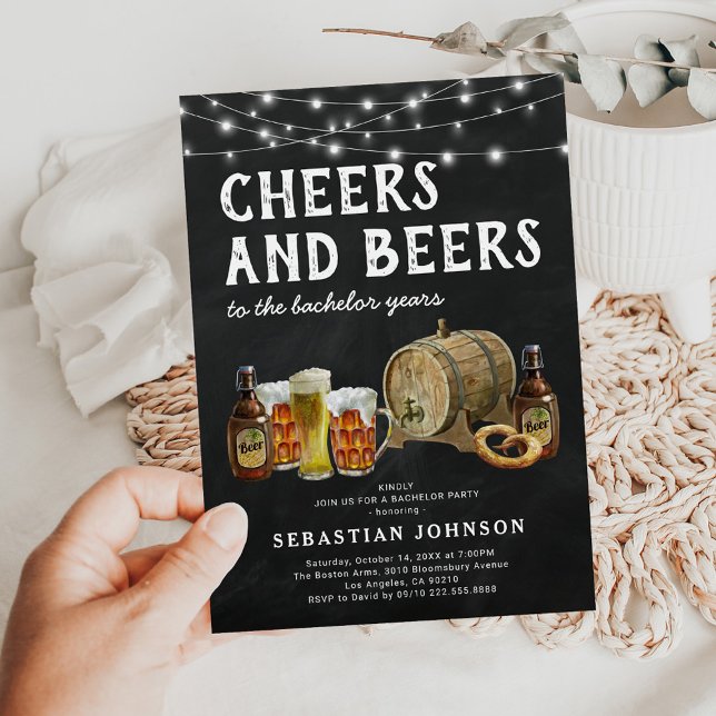 Cheers & Beers Bachelor Party Invitation (Creator Uploaded)