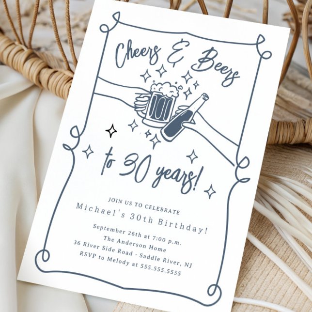 Cheers & Beers Birthday Invitation (Creator Uploaded)