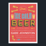 Cheers & Beers Birthday Invitation<br><div class="desc">Break out the cooler, and clear a path to the grill, there is a party brewing on the horizon and you want your friends and family to be there. A printed invitation is a compelling way to get your A List mobilised. So when it matters if they show up, send...</div>