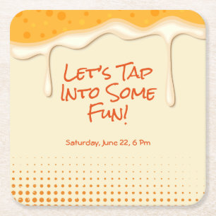 Cheers & Beers – Festive Invitations for Beer Love Square Paper Coaster