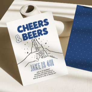 Cheers & Beers Mens 30, 40, 50, 60 Birthday Invitation