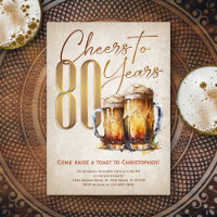 Cheers Beers Mens Funny 80th Birthday