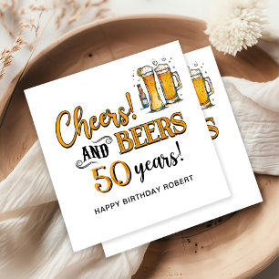 Cheers & Beers Mens Funny Birthday Napkin