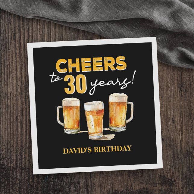 Cheers & Beers Mens Funny Birthday Napkin (Creator Uploaded)