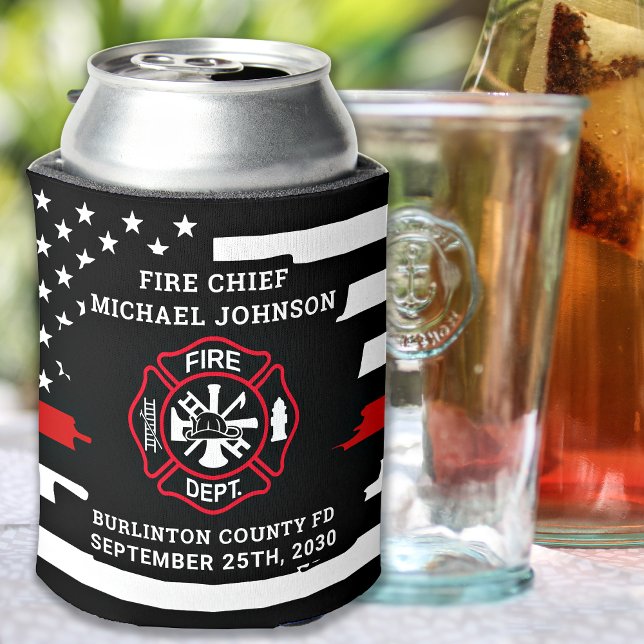 Cheers Beers Personalised Firefighter Retirement C Can Cooler (Creator Uploaded)