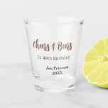 Cheers & beers to 40th birthday gray name year sin shot glass<br><div class="desc">Design</div>
