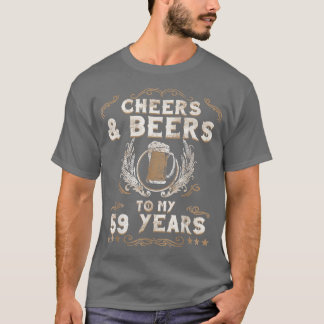 Cheers & Beers To My 59 Years Birthday Style Retro T-Shirt