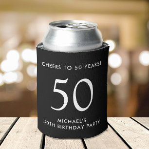 Cheers Black 50th Birthday Party Can Cooler