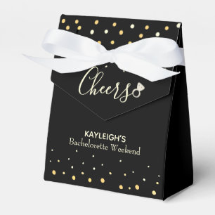 Cheers Black and Gold Bachelorette Weekend Favour Box