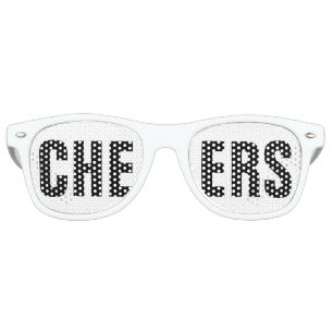 'CHEERS' Black and White Party Retro Sunglasses