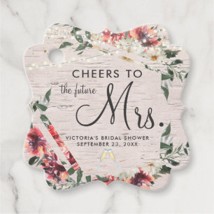 Cheers Bridal Shower Wedding Favour Tags