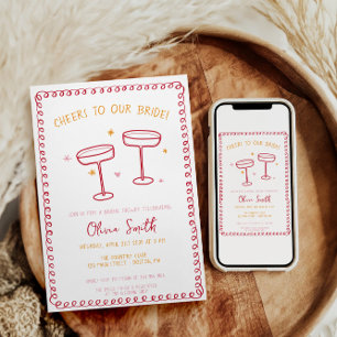Cheers Bridal shower whimsical Invitation