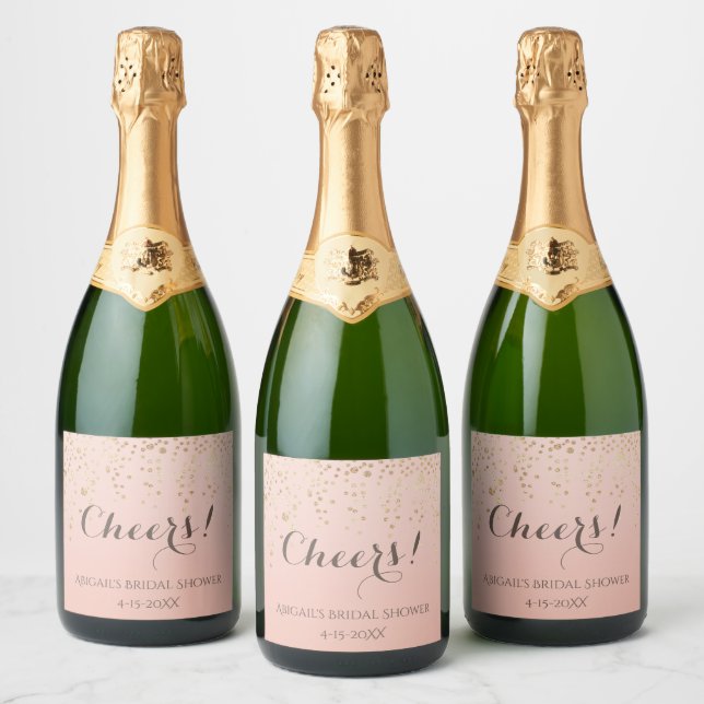 Cheers!  Brunch and Bubbly Sparkling Wine Shower Label (Bottles)