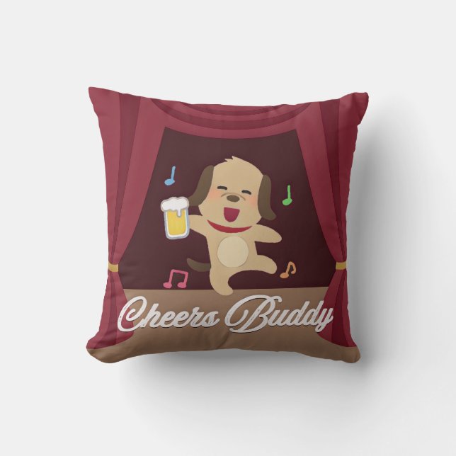 Cheers Buddy – Party Pup Cushion (Front)