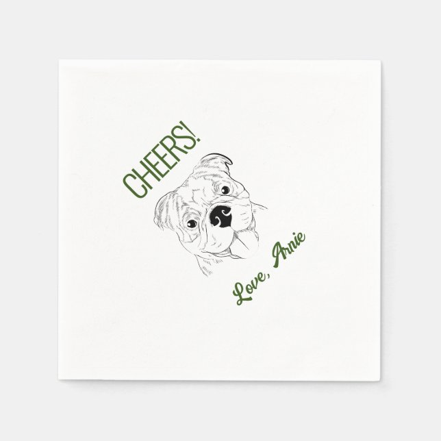 Cheers! Bulldog Wedding Napkins (Front)