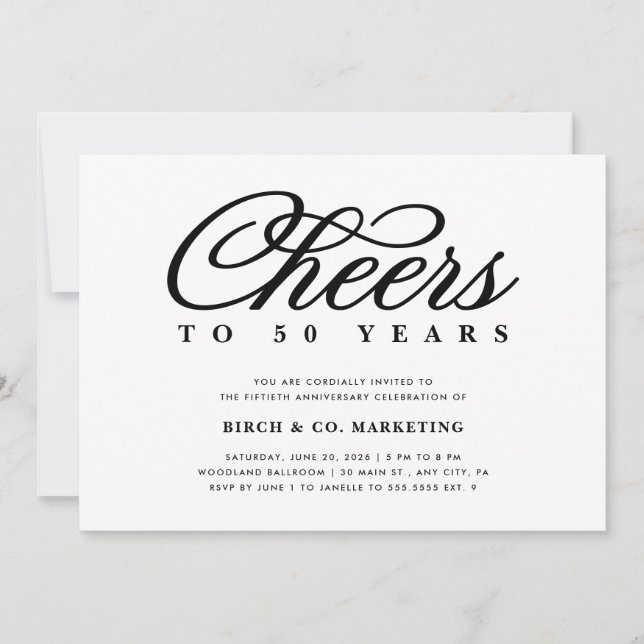 Cheers Business Anniversary Invitation (Front)