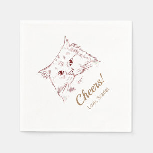 Cheers! Cat Wedding Napkins